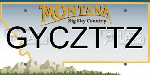 GYCZTTZ Montana License Plate