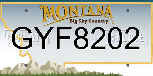 GYF8202 Montana License Plate