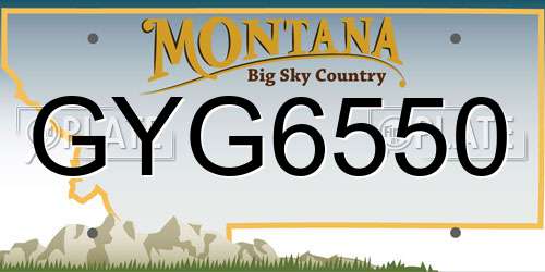 GYG6550 Montana License Plate