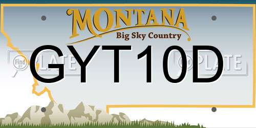 GYT10D Montana License Plate