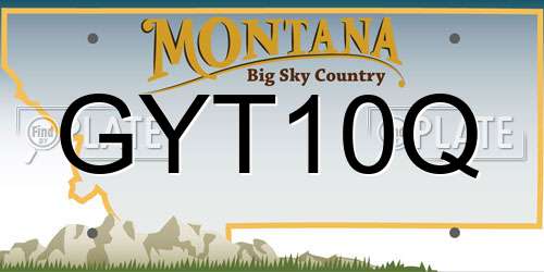GYT10Q Montana License Plate