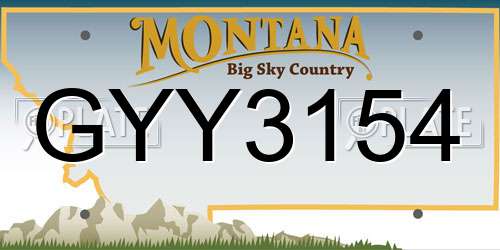 GYY3154 Montana License Plate