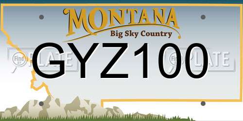 GYZ100 Montana License Plate