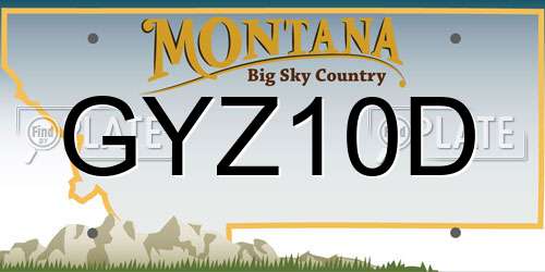 GYZ10D Montana License Plate