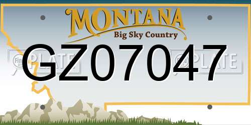 GZ07047 Montana License Plate