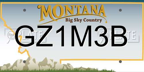 GZ1M3B Montana License Plate