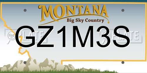GZ1M3S Montana License Plate