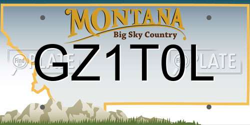 GZ1T0L Montana License Plate