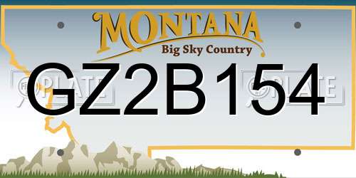 GZ2B154 Montana License Plate