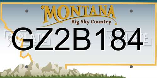 GZ2B184 Montana License Plate