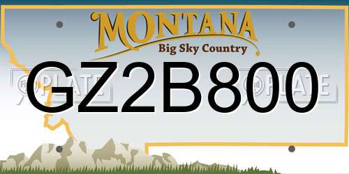 GZ2B800 Montana License Plate