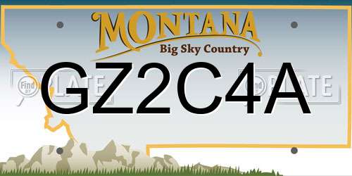 GZ2C4A Montana License Plate