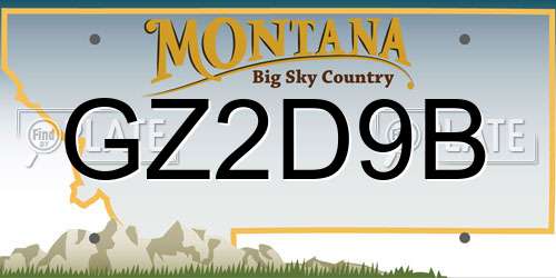 GZ2D9B Montana License Plate