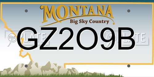 GZ2O9B Montana License Plate