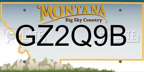 GZ2Q9B Montana License Plate