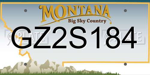 GZ2S184 Montana License Plate