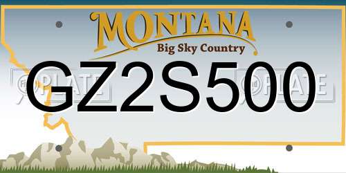 GZ2S500 Montana License Plate