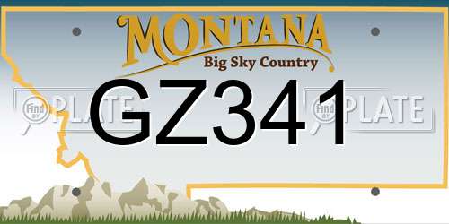 GZ341 Montana License Plate