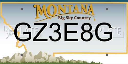 GZ3E8G Montana License Plate