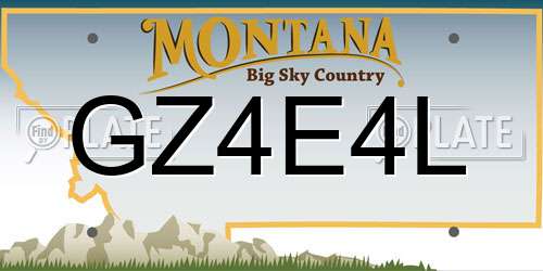 GZ4E4L Montana License Plate