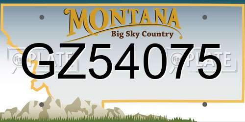 GZ54075 Montana License Plate