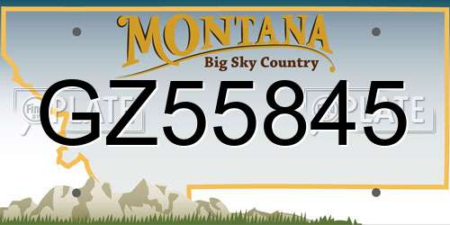 GZ55845 Montana License Plate