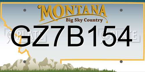 GZ7B154 Montana License Plate