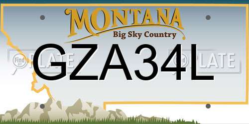 GZA34L Montana License Plate