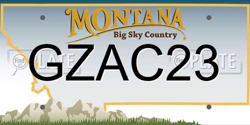 GZAC23 Montana License Plate