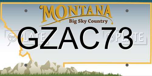 GZAC73 Montana License Plate