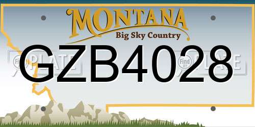 GZB4028 Montana License Plate