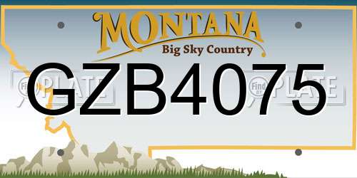 GZB4075 Montana License Plate