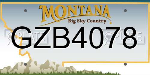GZB4078 Montana License Plate