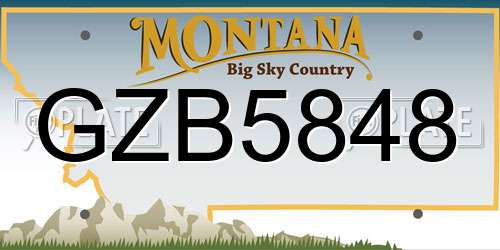 GZB5848 Montana License Plate