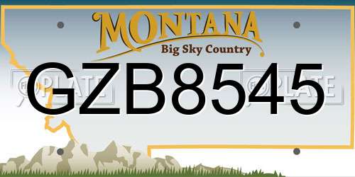 GZB8545 Montana License Plate