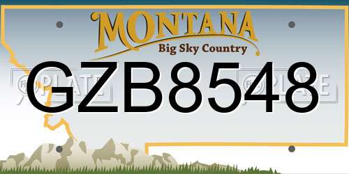 GZB8548 Montana License Plate
