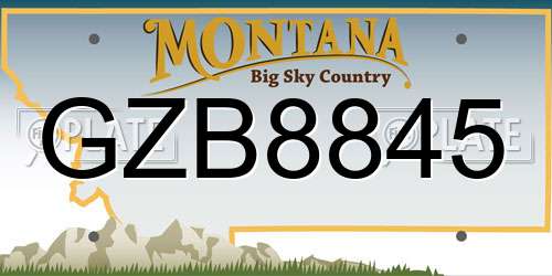 GZB8845 Montana License Plate