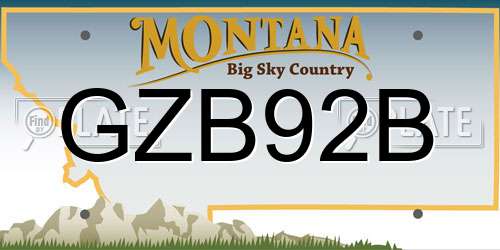 GZB92B Montana License Plate