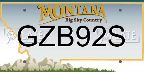 GZB92S Montana License Plate