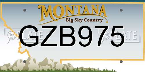 GZB975 Montana License Plate