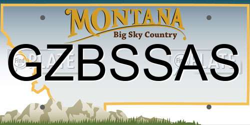 GZBSSAS Montana License Plate