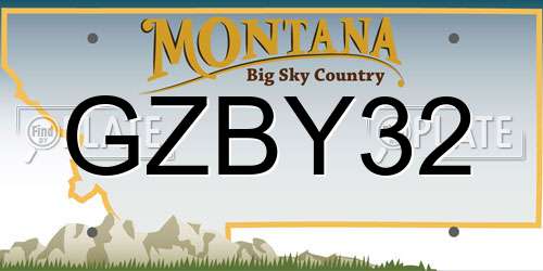 GZBY32 Montana License Plate