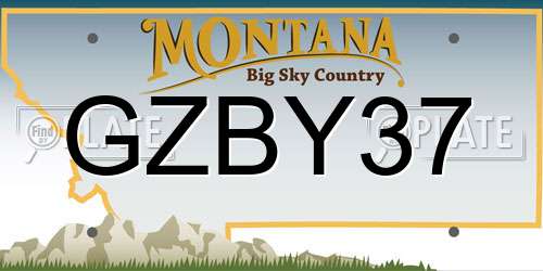 GZBY37 Montana License Plate