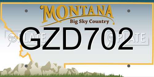 GZD702 Montana License Plate