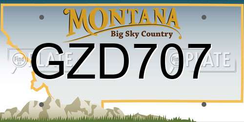 GZD707 Montana License Plate