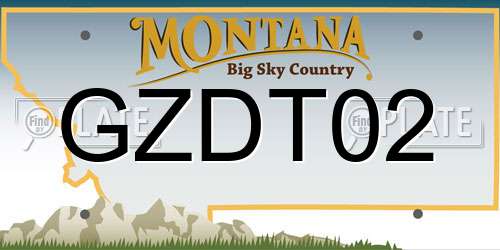 GZDT02 Montana License Plate