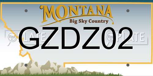 GZDZ02 Montana License Plate