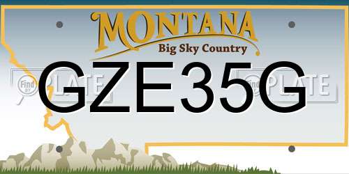 GZE35G Montana License Plate