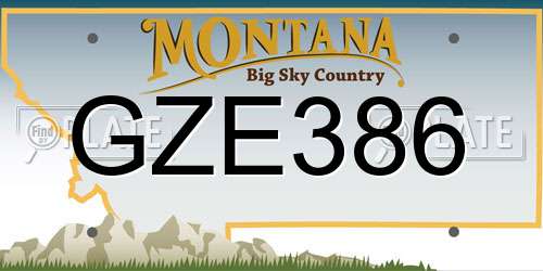 GZE386 Montana License Plate