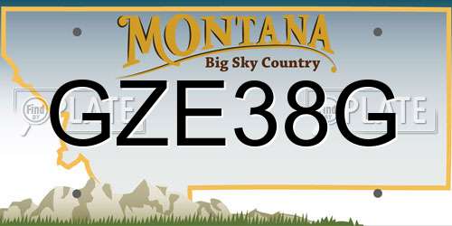 GZE38G Montana License Plate